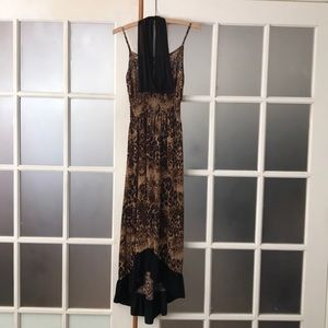 UNBRANDED sexy cheetah print hi-low spandex dress L